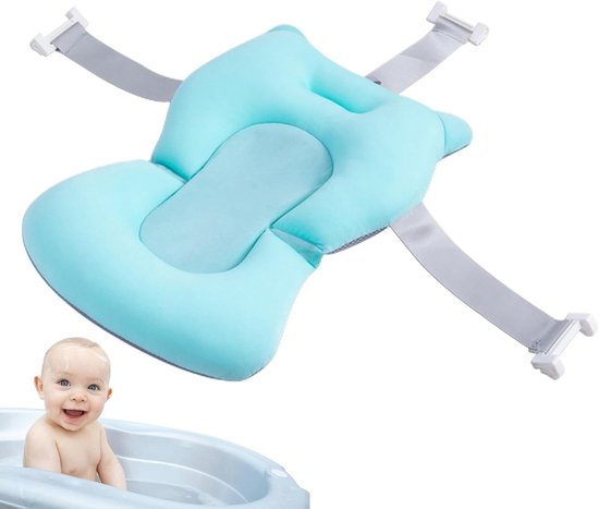 Badkussen Kinderen - Baby Badmat - Veilig Baden - Antislip Onderkant - 43 x 28 x 22 cm - Blauw