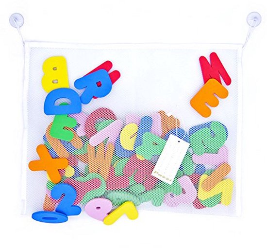 Badletters en Cijfers - Schuim Speelgoed - Leren in Bad - Inclusief Opbergnet - 36 Delig - Multicolor