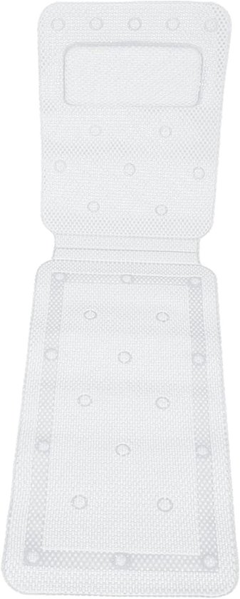 Badmat - Badkussen - Ontspannen in bad - Antislip met zuignappen - 125 x 36 cm - Wit