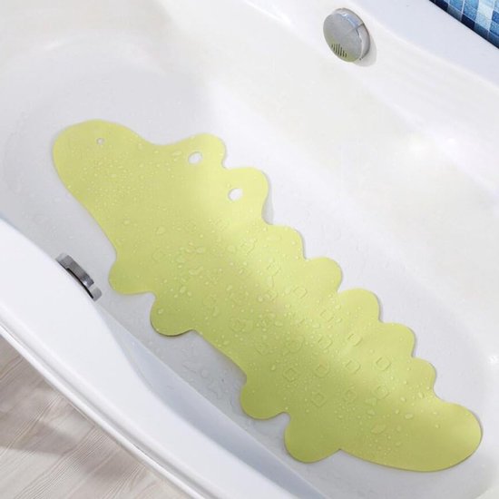 Badmat Krokodil - Douchemat Antislip - Veilig Douchen - Met Zuignappen - 95x34.5 cm - Groen