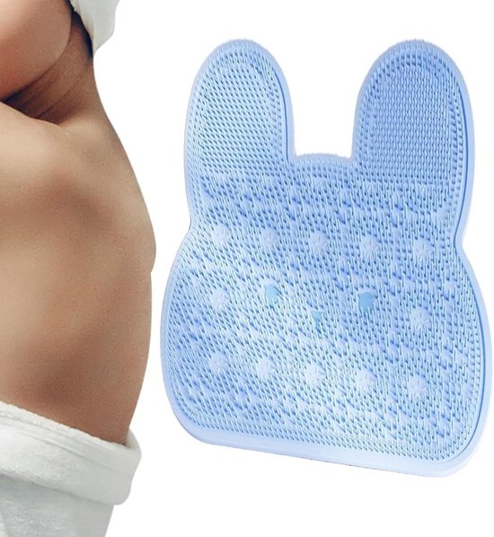 Badmat Siliconen - Voet Scrub - Douche Hygiëne - Antislip Zuignap - 30 cm - Grijs