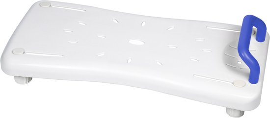 Badplank Badkuipzitje – Lichtgewicht Zitbank 70cm met Anti-Slip en Maximaal 150kg Draagvermogen, Blauwe leuning van Merkloos