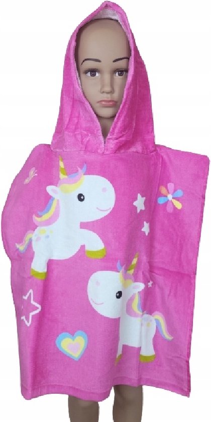 Badponcho - Badcape - Handdoek - Met capuchon - Unicorn - Eenhoorn - 50x100 cm van Cabau Lifestyle