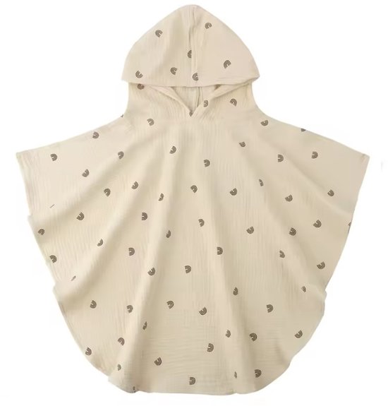 Badponcho - Hydrofiel - Snel drogend - Mousseline - 68CM lang - 1 tot 4 jaar - Regenboogjes van Merkloos