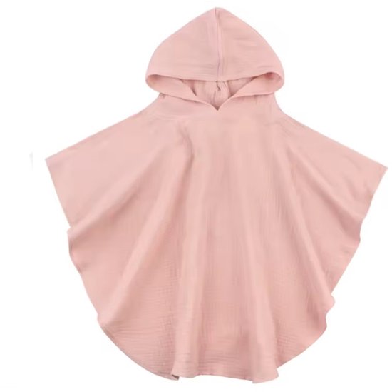 Badponcho - Hydrofiel - Snel drogend - Mousseline - 68CM lang - 1 tot 4 jaar - Rose van Merkloos