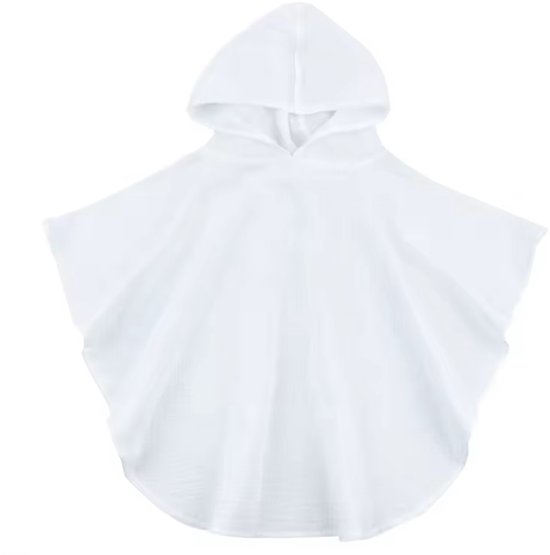Badponcho - Hydrofiel - Snel drogend - Mousseline - 68CM lang - 1 tot 4 jaar - Wit