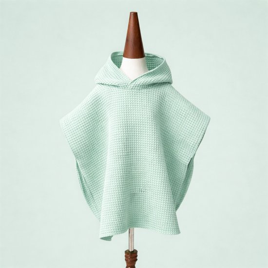 Badponcho Kinderen 100% Katoen – Zachte Kinderponcho met Capuchon & Drukknopen – Beige 2-6 Jaar