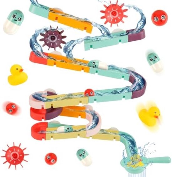 Badspeelgoed, 44 stuks, badspeelgoed vanaf 2, 3, 4, 5, 6 jaar, doe-het-zelf waterspeelgoed voor kinderen, badspeelgoed met zuignappen, badplezier, cadeau voor meisjes en jongens van Badspeelgoed.