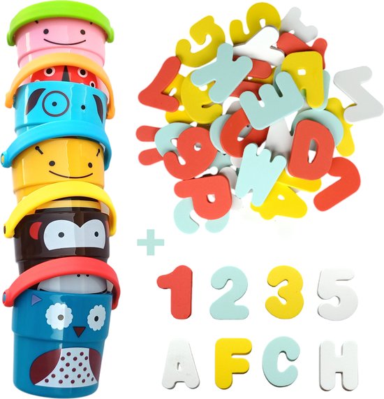 Badspeelgoed - Bademmertjes + Foam badletters - Badspeeltjes - 2 stuks van Toi-Toys