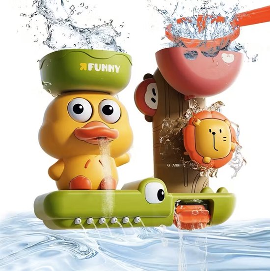 Badspeelgoed – badspeelgoed baby – Kleurrijk Baby Badspeelset met Dierenvormen & Waterschep – Niet-Toxisch Plastic – Educatief & Veilig Badkamer Speelgoed voor Kinderen van Merkloos