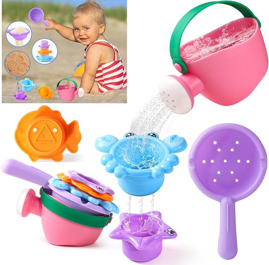 Badspeelgoed, badspeelgoed voor kinderen vanaf 1 jaar, speelgoed voor kinderen van 1 en 2 jaar, waterspeelgoed, badspeelgoed, badspeelgoed voor kinderen, badspeelgoed voor baby's, zandspeelgoed en zwembadspeelgoed, kinderzwembadje (5 stuks)