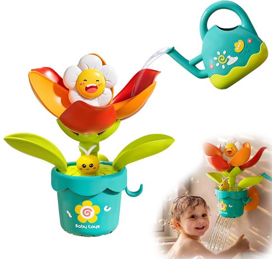 Badspeelgoed bloem die groeit met gietertje - Pour 'N' Grow badset - Sterke zuignap voor in bad en douche - Leerzaam waterspeelgoed - Cadeau voor kinderen van Merkloos