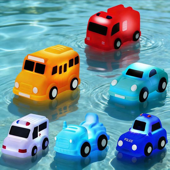 Badspeelgoed Met Led, 6 Stuks Drijvende Baddieren, Badkamerspeelgoedset Voor Baby'S, Peuters, Kinderen, Kleuterschool, In Bad, Zwembad, Badkamer van Merkloos