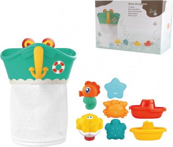 Badspeelgoed Opbergzak met Zuignappen - Inclusief Speeltjes - Tachan - Met Gaas van Tachan