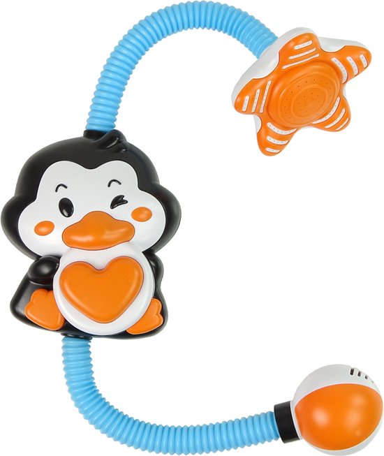Badspeelgoed pinguin met douche en pomp - Kinderspeelgoed - Badspeeltjes - Met zuignappen - Leuk voor de kleinste van Badspeelgoed.