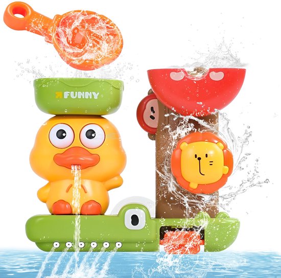 Badspeelgoed voor kinderen - Badspeelgoed voor baby's vanaf 1 jaar, eendjes en leeuwtjes, waterspeelgoed voor kinderen, badspeelgoed voor kinderen, cadeau voor jongens en meisjes, verjaardag van Merkloos