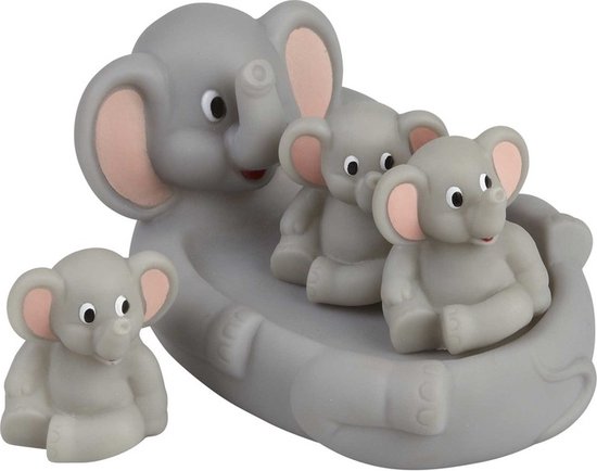 Badspeelset olifanten 4 delig - Badspeelgoed Olifant - Speelgoed voor kinderen en baby's van Merkloos