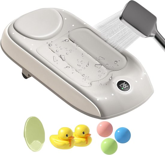 Badsteun Kinderen - Douchehulp Baby - Veilig Baden - Temperatuurdetectie - 57 x 28 cm - Grijs