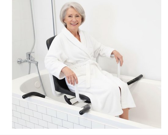 Badstoel 360°Bathtub Transfer Chair, Badkuip Draaibare Zitting voor Senioren, Antislip Rotating Bathtub Seat, Badzitje voor Volwassenen, Swiveling Bath Chair, Zwart