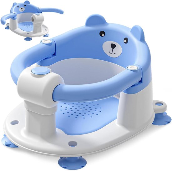 Badstoel Kinderen - Baby Douchestoel - Veilig Baden - Antislip Zuignappen - 42 x 29 x 18.5 cm - Blauw