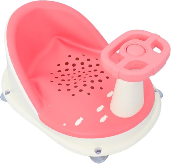 Badstoel Peuter - Baby Douchestoel - Veilig Baden - Antislip Zuignappen - 27 x 37 x 16 cm - Roze