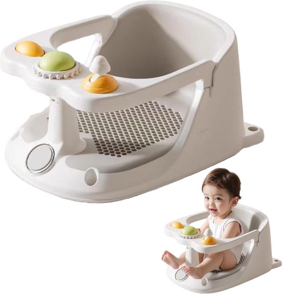 Badstoel Peuter - Babybadstoel Zitje - Veilig Baden - Zuignappen Stabiliteit - 20.5 x 29 x 20.5 cm - Basismodel
