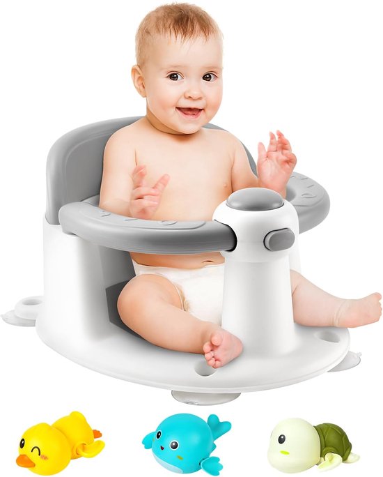 Badstoel voor baby vanaf 6 maanden - comfortabele badzit met zuignappen in diverse kleuren