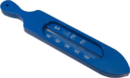 Badthermometer blauw - Thermometer voor in bad met 3 themperatuuraanduidingen van Merkloos