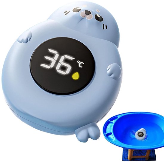 Badthermometer - Drijvende badthermometer - Bad/kamerthermometer - Drijvend Bad Accessoire voor Baby’s - Zeehondvorm - LED Display - Voor Badkamer en Zwembad van Alecto