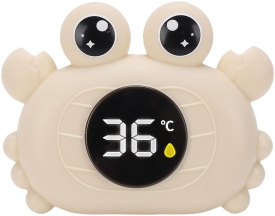 Badthermometer voor Baby, Drijvende Watertemperatuurmonitor met Temperatuurwaarschuwingen, Ideale Gebruikscassette voor Badspeelgoed (Beige)