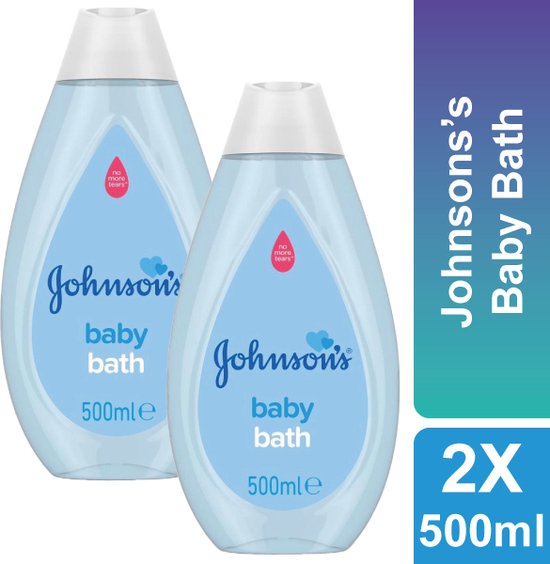 Badzeep voor Baby's - Johnson's - Baby Bath - Mild voor de ogen - Voordeelverpakking - 2 x 500 ml - No More Tears - Extra Zacht - voor de Gevoelige Huid - van Johnson's