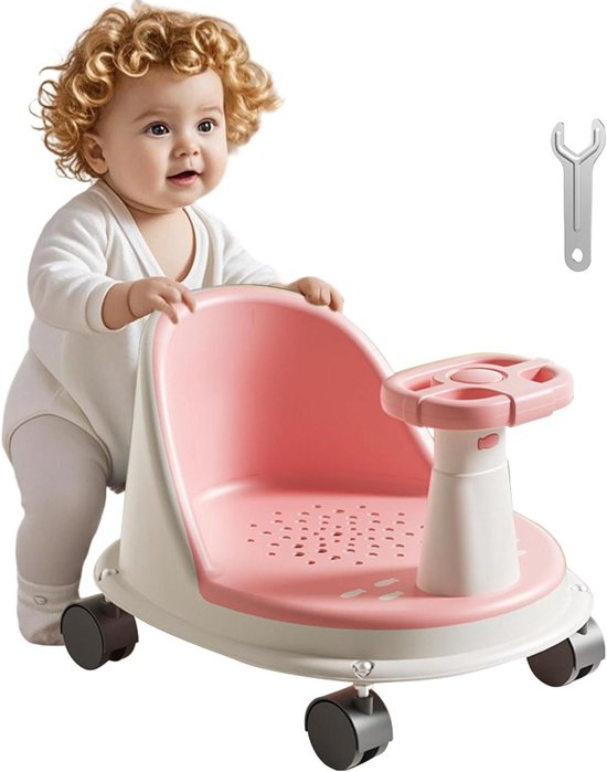 Badzitje Baby - Douchestoel Kinderen - Veilig Baden - Antislip Zuignappen - 17.7 x 28.4 x 17.7 cm - Roze