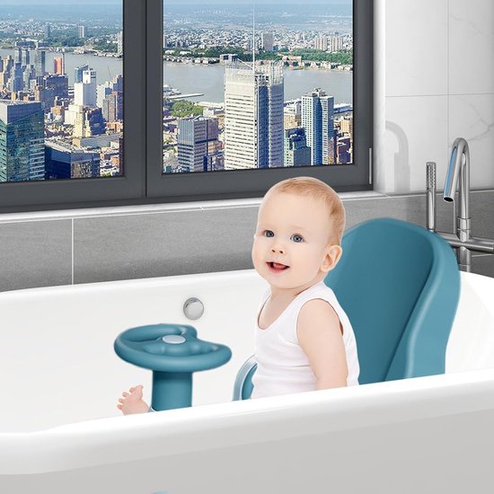 Badzitje Kinderen - Douchestoel Baby - Veilig Baden - Verstelbare Rugleuning - 38 x 28.5 x 30.8 cm - Meerkleurig