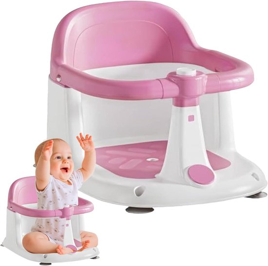 Badzitje Peuter - Baby Douchestoel - Veilig Baden - 360 Graden Draaibaar - 40 x 31 x 27.5 cm - Roze