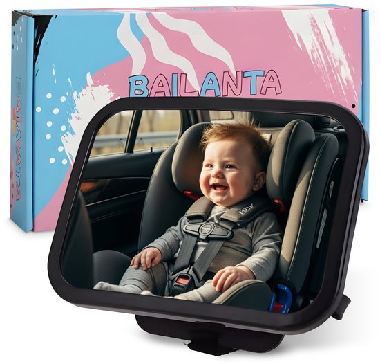 Bailanta® Autospiegel Baby – Achteruitkijkspiegel voor Auto – 360° Roteerbaar – Onbreekbare Veiligheidsspiegel – Brede Weergave van Merkloos