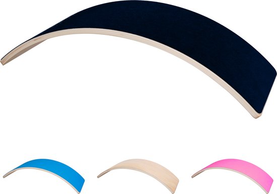 Balance board - Houten Balansbord – Met Vilt Zwart – Vanaf 1 jaar van Kinderfeets