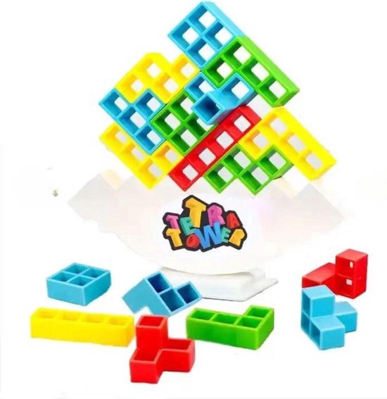 Balance Game Tetris - 16 Stukken - Toren - Tower - Evenwichtsspel - Balans - Leerzaam Montessori Speelgoed - Blokken - Tetris 3D van Eureka!