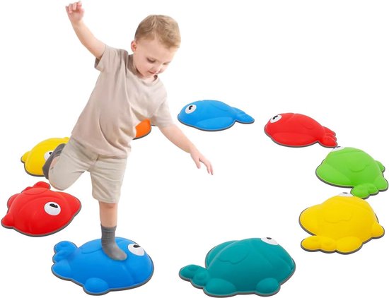 Balancestenen 9 stuks - Stepping Stones voor kinderen - Sensory hindernisweg - Balansbord psychomotriek - Binnen en buiten - Tuinspellen - Speeltoestellen van Toyfel.