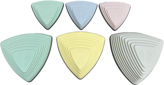 Balansstenen - Stepping Stones - Balans Stapstenen - Stapelbare Rivierstenen - Stimuleert motoriek - Educatief speelgoed - V.A. 1 jaar - 6 stuks - Effen kleuren van Merkloos