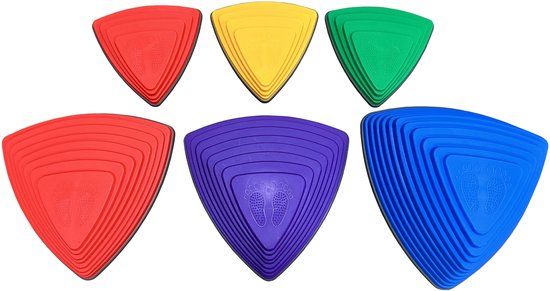 Balansstenen - Stepping Stones - Balans Stapstenen - Stapelbare Rivierstenen - Stimuleert motoriek - V.A. 1 jaar - 6 stuks - Felle kleuren van Merkloos