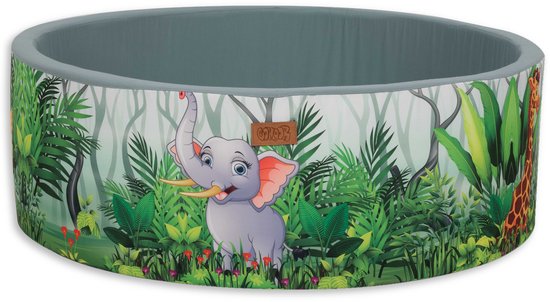 Ballenbak Baby - Speelgoed 1 jaar, 2 jaar, 3 jaar - Olifant Jungle Safari Ballenbad - Ballenbakken - Gomoor - 100% Katoen en BPA vrije ballen 200 stuks Ø 7 cm van Merkloos