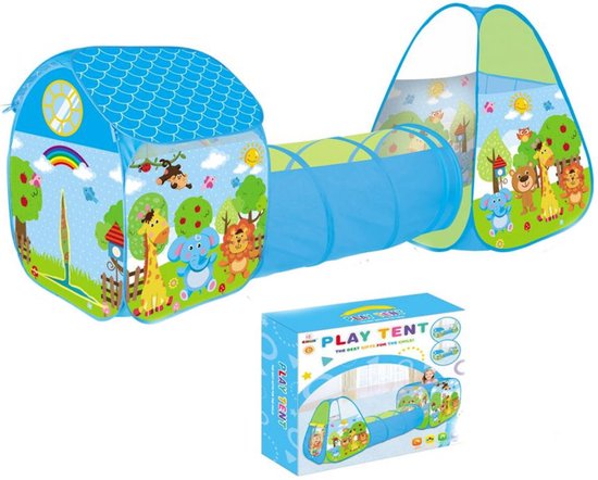 Ballenbak MET Speeltent EN Speeltunnel - Ballenbak Speeltent - Baby - Peuter - Speeltent voor kinderen - Ballentent Popup van Little Dutch