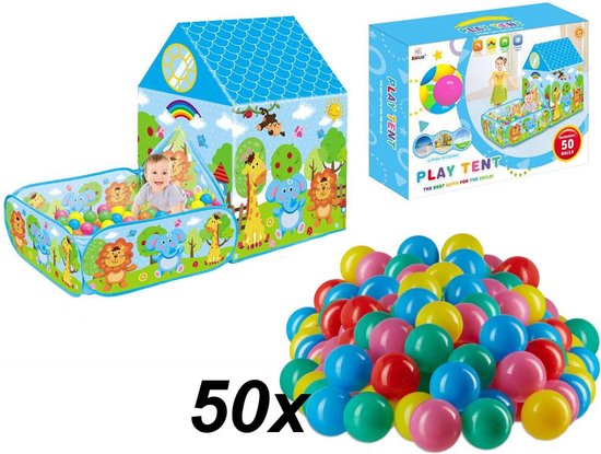 Ballenbak met Speeltent - Incl 50 Stuks Ballenbak Ballen - Baby - Peuter - Speeltent voor kinderen - Ballentent Popup van Joylio