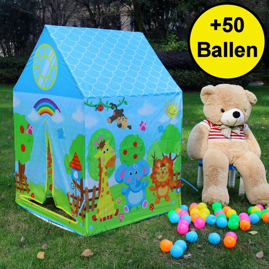 Ballenbak Speeltent - Incl 50 Stuks Ballenbak Ballen - Baby - Peuter - Speeltent voor kinderen - Ballentent Popup van Playfun