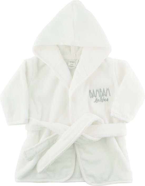 BamBam Badjasje maat L (74/80) - Wit - Baby cadeau van Merkloos