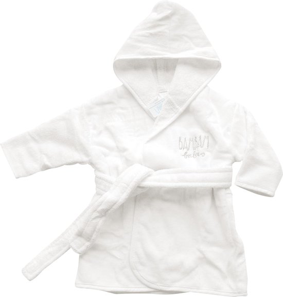 BamBam Badjasje maat S (50/56) - Wit - Baby cadeau van BamBam