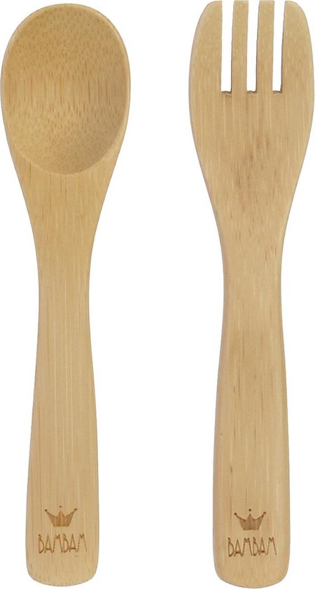 BamBam Bamboe Babybestek vork & lepel - Baby cadeau van BamBam
