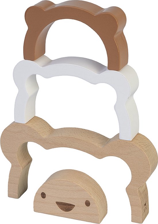 BamBam Eco-vriendelijk houten Stapeltoren Beer - Baby cadeau van BamBam