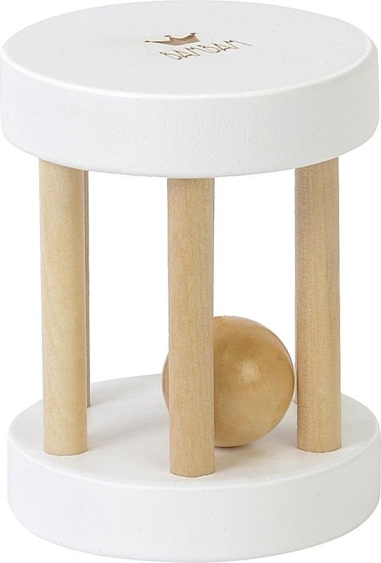 BamBam Houten Rammelaar - Wit - Baby cadeau van BamBam