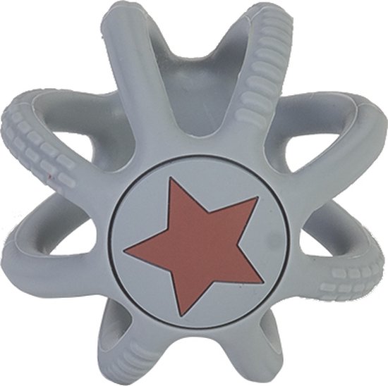 BamBam Siliconen Bal - Veilige Bijtring - Grijpspeelgoed Baby - Grijs van BamBam